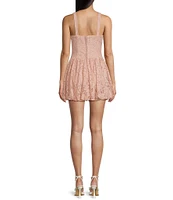 City Vibe Split V-Neck Bubble Skirt Dress