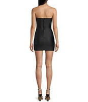 City Vibe Strapless Corset Bodice Shirred Dress