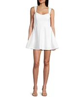 City Vibe Sweetheart Neck Sleeveless Illusion Lace Back Fit And Flare Dress