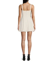 City Vibe Sweetheart Neck Trim Bustier Bodice Skater Dress