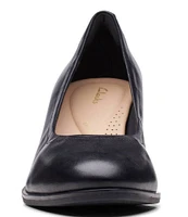 Clarks Artisan Freva55 Court Leather Block Heel Pumps