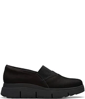 Clarks Artisan Loriini West Nubuck Suede Wedge Loafers