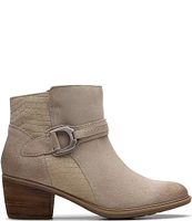 Clarks Artisan Neva Buckle Suede Booties