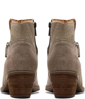 Clarks Artisan Neva Buckle Suede Booties