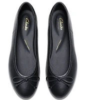 Clarks Signature Fawna Lily Leather Bow Ballet Flats