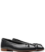 Clarks Signature Fawna Lily Leather Bow Ballet Flats