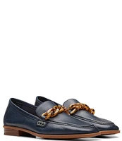 Clarks Artisan Sarafyna Iris Leather Printed Chain Loafers