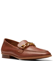 Clarks Artisan Sarafyna Iris Leather Printed Chain Loafers