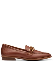 Clarks Artisan Sarafyna Iris Leather Printed Chain Loafers