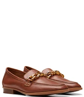 Clarks Artisan Sarafyna Iris Leather Printed Chain Loafers