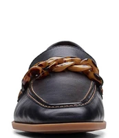 Clarks Artisan Sarafyna Iris Leather Printed Chain Loafers