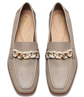 Clarks Artisan Sarafyna Iris Leather Printed Chain Loafers