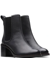 Clarks Signature Chamberly Top Leather Chelsea Booties