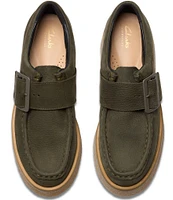 Clarks Signature Linoso Monk Nubuck Suede Platform Monk Strap Loafers