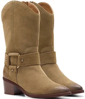 Clarks Signature Morzine Rise Suede Western Harness Mid Boots