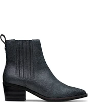 Clarks Signature Morzine Top Metallic Leather Chelsea Booties