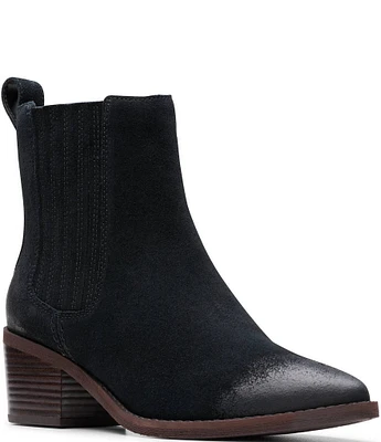 Clarks Signature Morzine Top Suede Chelsea Booties