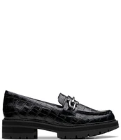 Clarks Signature Orianna Bit Crocodile Print Leather Bit Buckle Loafers