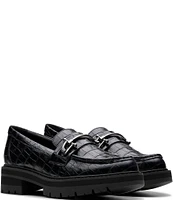 Clarks Signature Orianna Bit Crocodile Print Leather Bit Buckle Loafers