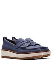 Clarks Signature Orianna Nubuck Suede Kiltie Fringe Penny Loafers