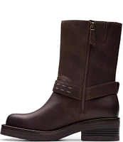 Clarks Signature Rebelle Up Leather Moto Mid Boots