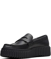 Clarks Signature Torhill Penny Leather Platform Loafers