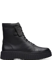 Clarks Signature Torhill Rise Leather Platform Combat Booties