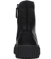 Clarks Signature Torhill Rise Leather Platform Combat Booties