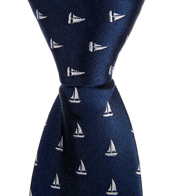 Class Club Little Boys 14#double; Sailboats Zipper Tie