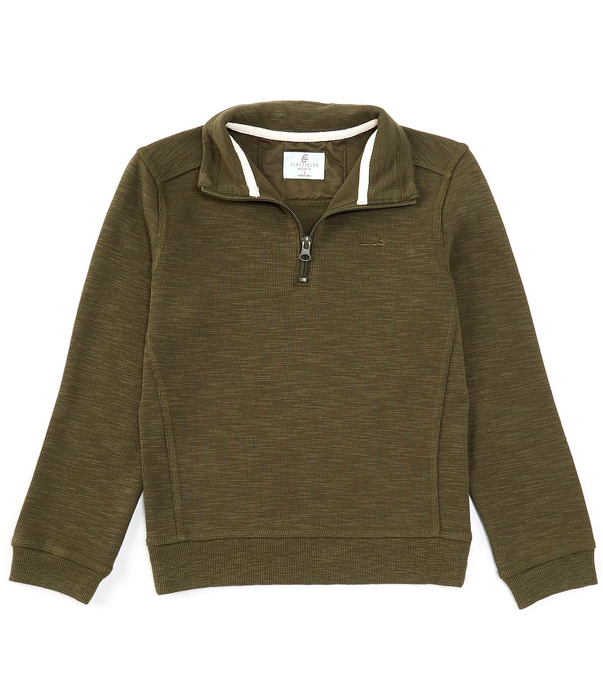Class Club Big Boys 8-20 1/4 Zip Heathered Slub Pullover
