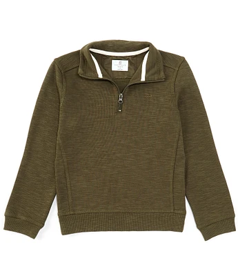 Class Club Big Boys 8-20 1/4 Zip Heathered Slub Pullover