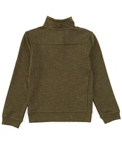 Class Club Big Boys 8-20 1/4 Zip Heathered Slub Pullover