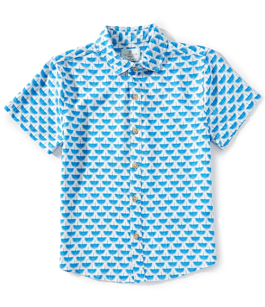 Class Club Big Boys 8-20 Crane Print Woven Shirt
