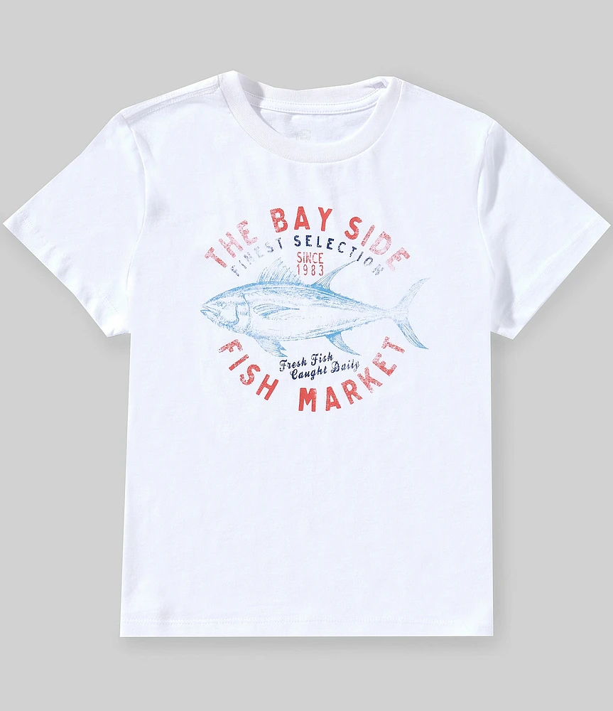Class Club Big Boys 8-20 Fish Market Screen Print Graphic T-Shirt