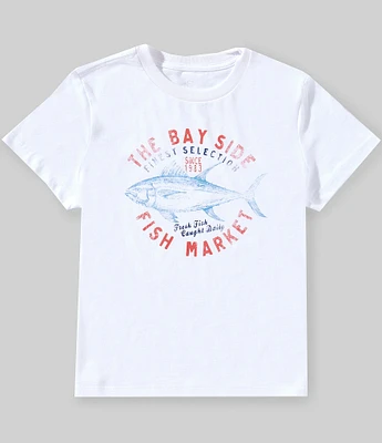 Class Club Big Boys 8-20 Fish Market Screen Print Graphic T-Shirt