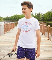 Class Club Big Boys 8-20 Fish Market Screen Print Graphic T-Shirt