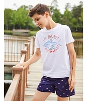 Class Club Big Boys 8-20 Fish Market Screen Print Graphic T-Shirt