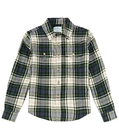 Class Club Big Boys 8-20 Ivory Blue Plaid Sport Shirt