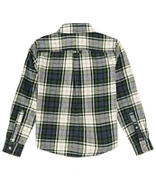 Class Club Big Boys 8-20 Ivory Blue Plaid Sport Shirt