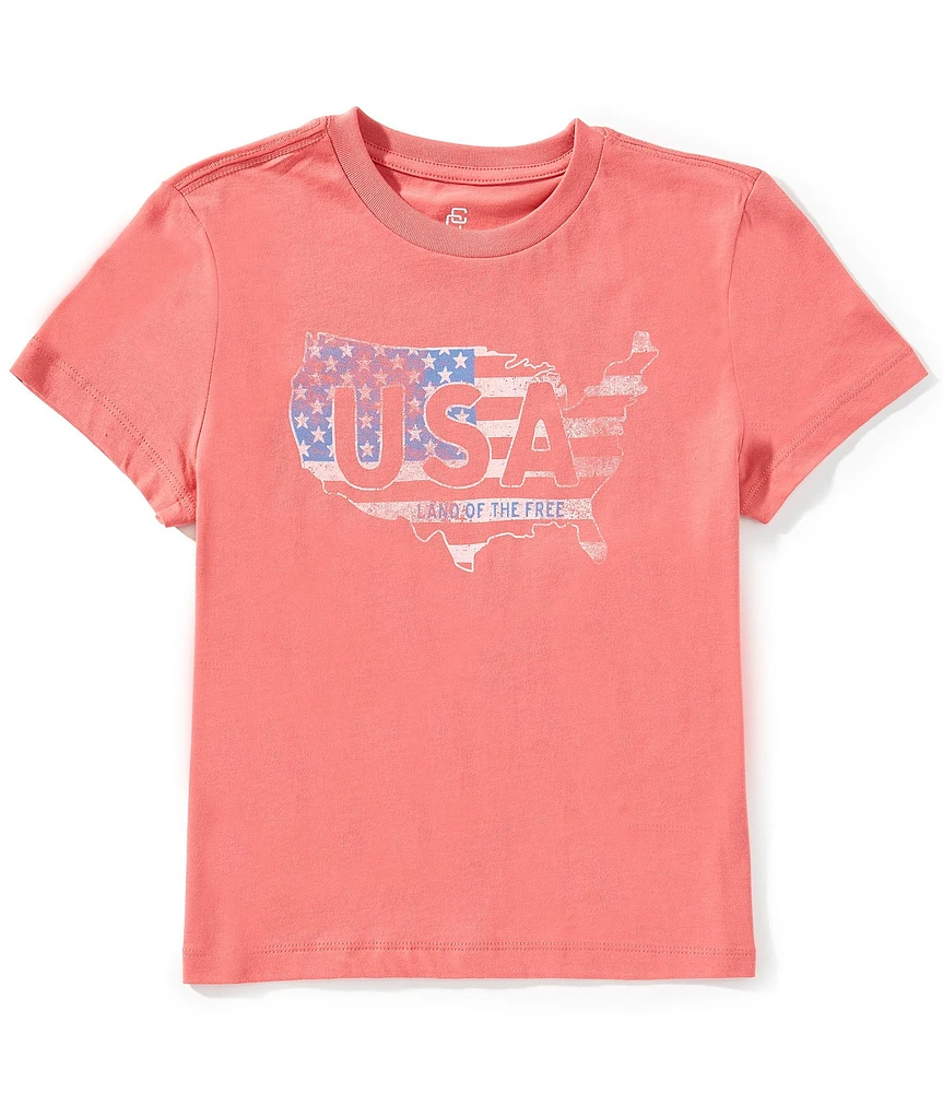 Class Club Big Boys 8-20 Land Of The Free USA Screen Print T-Shirt
