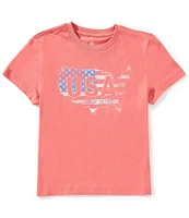 Class Club Big Boys 8-20 Land Of The Free USA Screen Print T-Shirt