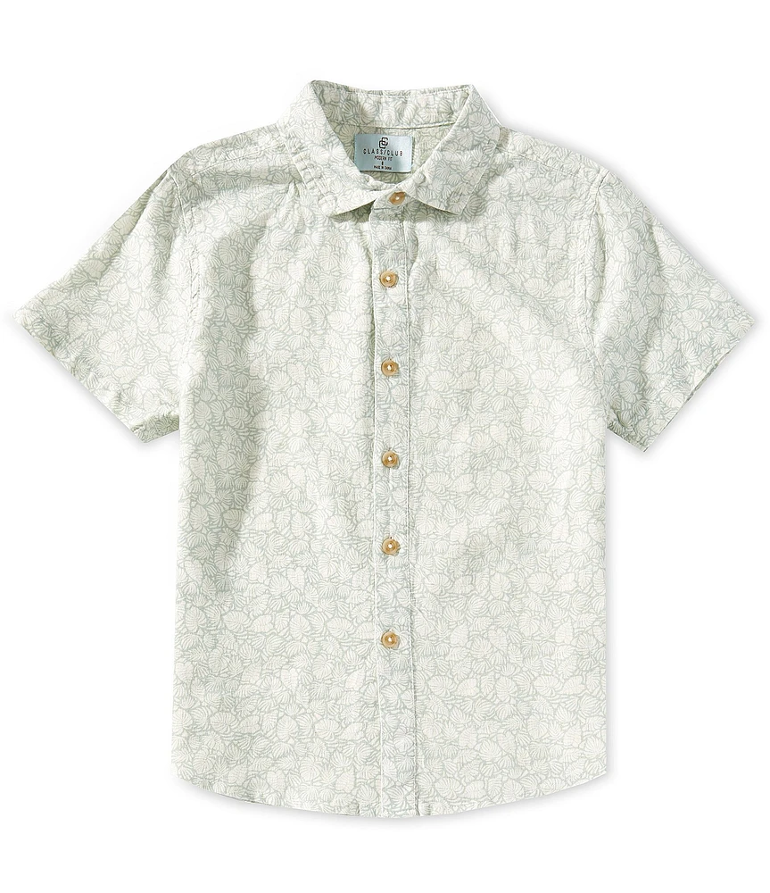 Class Club Big Boys 8-20 Linen-Blend Leaf Print Woven Shirt