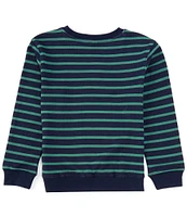 Class Club Big Boys 8-20 Long Sleeve Stripe Crew Neck Pullover