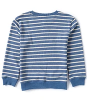 Class Club Big Boys 8-20 Long Sleeve Stripe Crew Neck Pullover