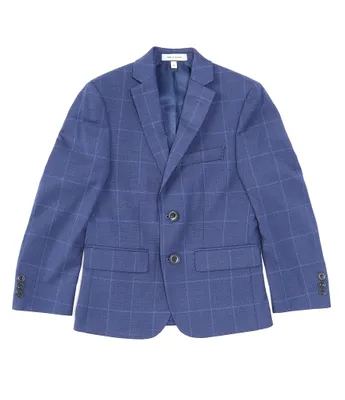 Class Club Big Boys 8-20 Long Sleeve Window Pane Dress Jacket