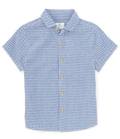 Class Club Big Boys 8-20 Short Sleeve Geo Print Woven Shirt