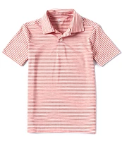 Class Club Big Boys 8-20 Short Sleeve Heather Feeder Stripe Synthetic Polo Shirt