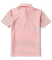 Class Club Big Boys 8-20 Short Sleeve Heather Feeder Stripe Synthetic Polo Shirt