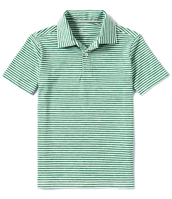 Class Club Big Boys 8-20 Short Sleeve Heather Feeder Stripe Synthetic Polo Shirt