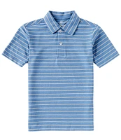 Class Club Big Boys 8-20 Short Sleeve Jersey Stripe Polo Shirt